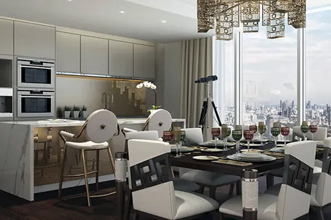 Luxury Penthouse Versace panoramic views on The Shard, River Thames, 5 bedrooms in London available for sale For Super Rich