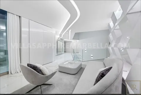 Modern Villa Mediterranean, Africa, Gibraltar and Bay views  Stunning bathroom, 6 bedrooms in Marbella real estate for sale For Super Rich