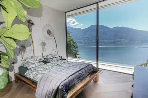 Luxury Villa Mountain View Lake View, 3 bedrooms in Brione Sopra Minusio search for sale For Super Rich