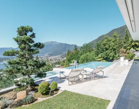 Luxury Villa Mountain View Lake View, 3 bedrooms in Brione Sopra Minusio property for sale For Super Rich