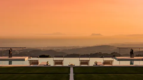Modern Villa Panoramic View of to Gibraltar, Morocco, the Mediterranean, 6 bedrooms in Benahavis - La Zagaleta Marbella price for sale For Super Rich