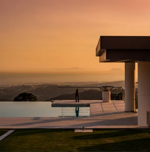 Modern Villa Panoramic View of to Gibraltar, Morocco, the Mediterranean, 6 bedrooms in Benahavis - La Zagaleta Marbella value for sale For Super Rich