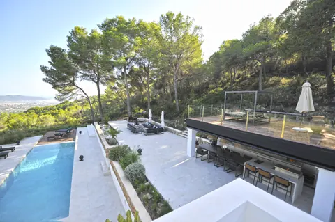 Modern Villa Gym views of the entire coast of the Salinas area, 6 bedrooms in Sant Jordi De Ses Salines - Ibiza buy for sale For Super Rich