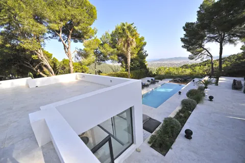 Modern Villa Gym views of the entire coast of the Salinas area, 6 bedrooms in Sant Jordi De Ses Salines - Ibiza luxury for sale For Super Rich