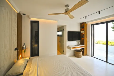 Modern Villa Gym views of the entire coast of the Salinas area, 6 bedrooms in Sant Jordi De Ses Salines - Ibiza exclusive for sale For Super Rich
