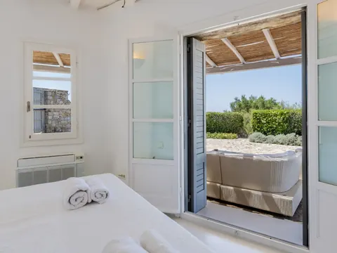 Modern Villa Beach Front panoramic Aegean Sea views, 6 bedrooms in Mykonos deal for sale For Super Rich
