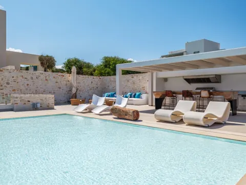 Architectural Villa Sea View, breathtaking natural beauty, 6 bedrooms in Paros unique for sale For Super Rich