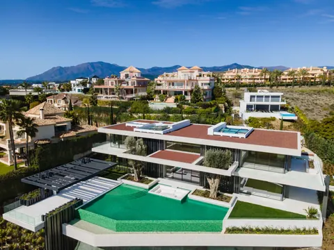Architectural House Breathtaking views Mediterranean Sea & Golf Saltwater pool, 12 bedrooms in Los Flamingos - Marbella ads for sale For Super Rich