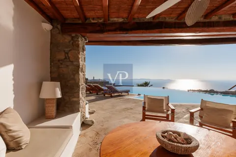Architectural Villa Wild Blue private heated pool, panoramic views of the sea and sunset, 6 bedrooms in Tourlos - Mykonos ads for sale For Super Rich