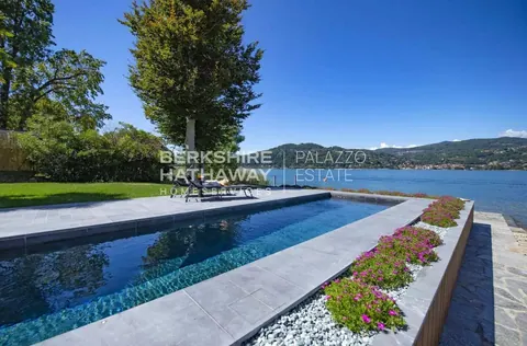 Luxury Villa front lake  swimming pool, wellness and fitness area, 6 bedrooms in Angera - Lake Maggiore ILO3159 for sale For Super Rich