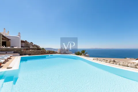 Architectural Villa Wild Blue private heated pool, panoramic views of the sea and sunset, 6 bedrooms in Tourlos - Mykonos 1096164 for sale For Super Rich