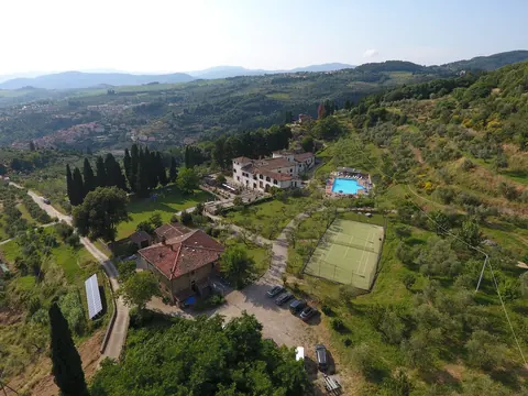 Century Hotel Panoramic View Pool, Tennis court, Whirlpool, 12 bedrooms in Pelago - Florence - Tuscany luxury for sale For Super Rich