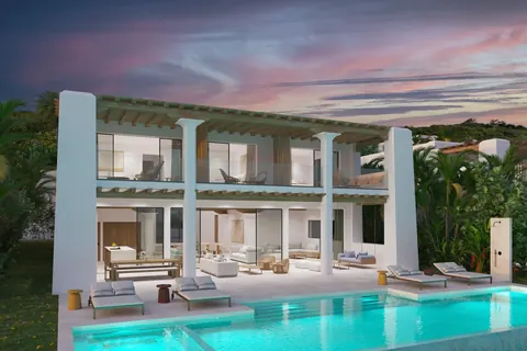 Architectural Villa M-House D1 - Lot 2 Beachfront, 5 bedrooms in Blue Mountain - Providenciales expensive for sale For Super Rich