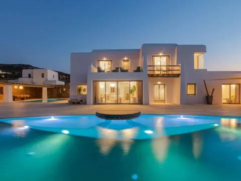 Premium Villa Panoramic View sea and mountain, 11 bedrooms in Mykonos photo for sale For Super Rich