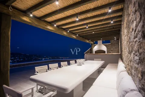Luxury Villa Panoramic View Overlooking Psarou Beach, 10 bedrooms in Mykonos image for sale For Super Rich