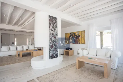 Luxury Villa Panoramic View Overlooking Psarou Beach, 10 bedrooms in Mykonos value for sale For Super Rich