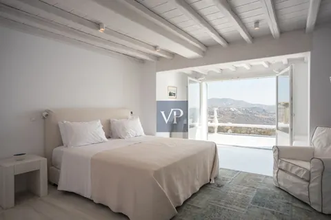 Luxury Villa Panoramic View Overlooking Psarou Beach, 10 bedrooms in Mykonos exclusive for sale For Super Rich