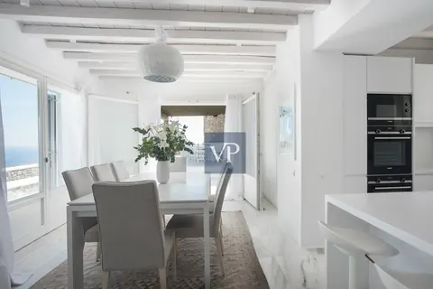 Luxury Villa Panoramic View Overlooking Psarou Beach, 10 bedrooms in Mykonos top for sale For Super Rich