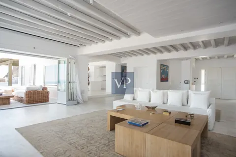 Luxury Villa Panoramic View Overlooking Psarou Beach, 10 bedrooms in Mykonos price for sale For Super Rich