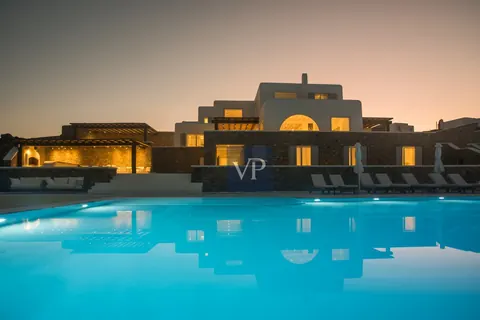 Luxury Villa Panoramic View Overlooking Psarou Beach, 10 bedrooms in Mykonos photos for sale For Super Rich