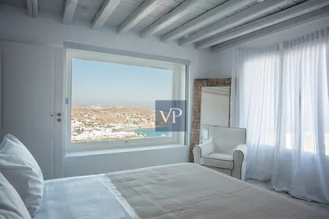 Luxury Villa Panoramic View Overlooking Psarou Beach, 10 bedrooms in Mykonos ads for sale For Super Rich