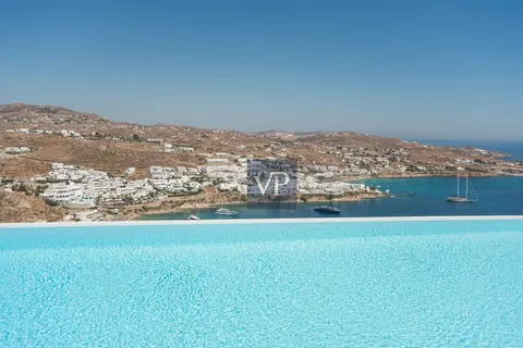 Luxury Villa Panoramic View Overlooking Psarou Beach, 10 bedrooms in Mykonos buy for sale For Super Rich
