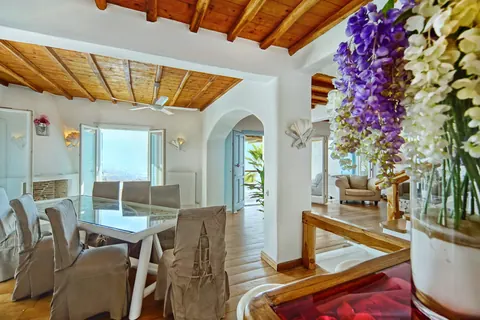 Premium Hotel Panoramic sea view overlooking the Aegean, Tennis court, 29 bedrooms in Mykonos buy for sale For Super Rich