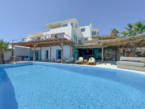 Premium Hotel Panoramic sea view overlooking the Aegean, Tennis court, 29 bedrooms in Mykonos Used for sale For Super Rich