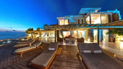 Premium Hotel Panoramic sea view overlooking the Aegean, Tennis court, 29 bedrooms in Mykonos properties for sale For Super Rich