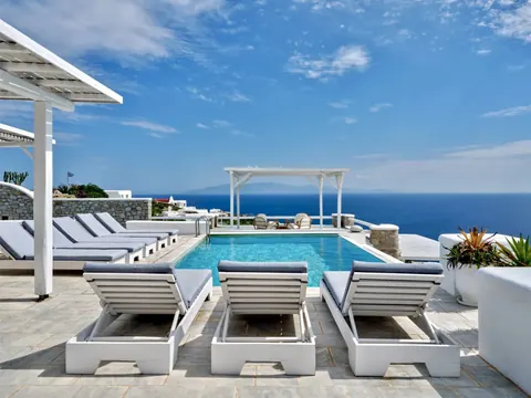 Luxury Villa Panoramic View sea view, in the hills of Agios Lazaros, 7 bedrooms in Mykonos deal for sale For Super Rich