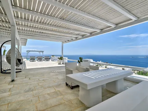 Luxury Villa Panoramic View sea view, in the hills of Agios Lazaros, 7 bedrooms in Mykonos real estate for sale For Super Rich