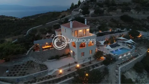 Elegant Villa Panoramic View nearest beach of Kouzounos, 4 bedrooms in Spetses real estate for sale For Super Rich