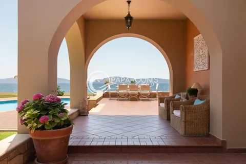 Luxury Villa Beach Front  sea view to the Saronic Islands, 6 bedrooms in Ermioni value for sale For Super Rich