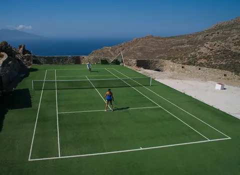 Premium Hotel Panoramic sea view overlooking the Aegean, Tennis court, 29 bedrooms in Mykonos ads for sale For Super Rich