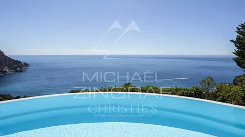 Contemporary Villa overflow swimming pool sea view between Monaco and Saint-Jean Cap Ferrat, 4 bedrooms in Eze travel rental For Super Rich