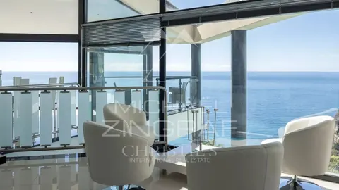 Contemporary Villa overflow swimming pool sea view between Monaco and Saint-Jean Cap Ferrat, 4 bedrooms in Eze prix rental For Super Rich