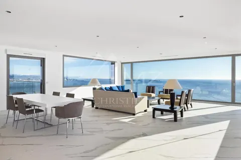 Modern Villa sea view over the bay of Cannes and the Lérins Islands swimming pool, summer kitchen, 6 bedrooms in Théoule Sur Mer expensive rental For Super Rich