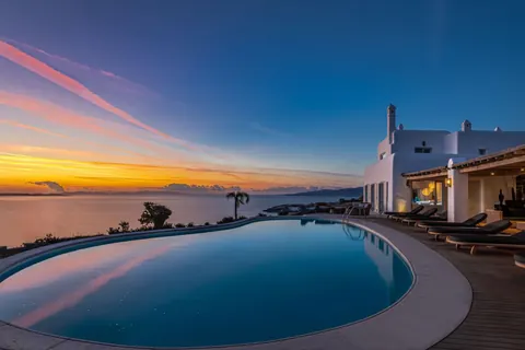 High-end Villa Panoramic View sea, sunset & town, 10 bedrooms in Mykonos prix rental For Super Rich
