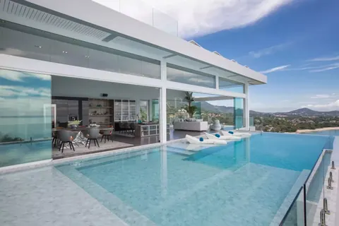 Modern Villa Stunning ocean view Infinity pool, jacuzzi, 6 bedrooms in Chaweng Noi, Ko Samui exclusive rental For Super Rich
