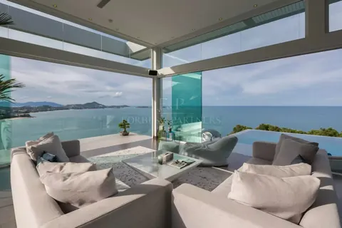 Modern Villa Stunning ocean view Infinity pool, jacuzzi, 6 bedrooms in Chaweng Noi, Ko Samui image rental For Super Rich