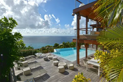 Contemporary Villa Lyra above Gouverneur beach heated infinity pool, 6 bedrooms in St Barth