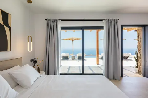 Modern Villa Panoramic View sea view with Infinity Heated Pool, 5 bedrooms in Mykonos expensive rental For Super Rich