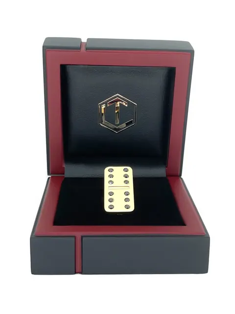 Domino 18K gold with 12 brilliant cut black diamonds