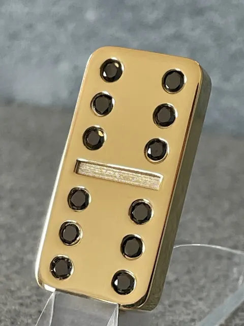 Domino 18K gold with 12 brilliant cut black diamonds Germany for sale For Super Rich