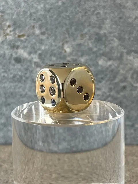 Dice 18k gold & 21 black diamonds Unique for sale For Super Rich