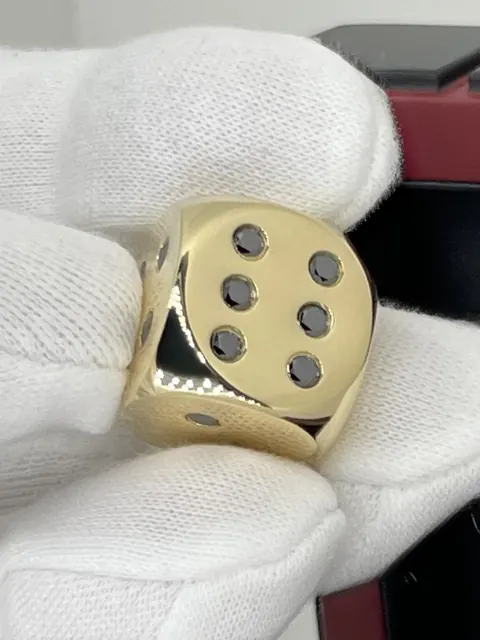Dice 18k gold & 21 black diamonds 0 for sale For Super Rich