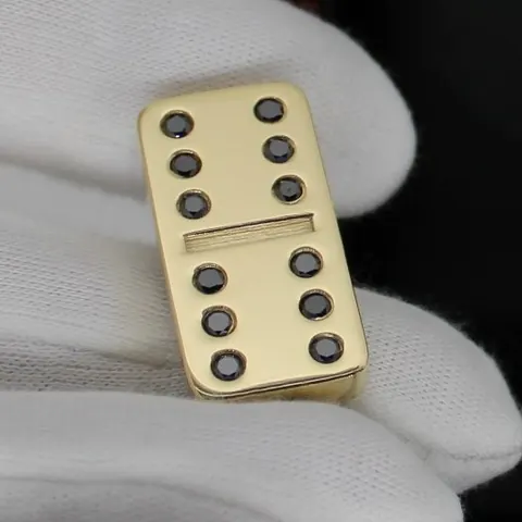 Domino 18K gold with 12 brilliant cut black diamonds 0 for sale For Super Rich