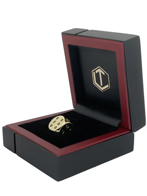 Dice 18k gold & 21 black diamonds Unique for sale For Super Rich