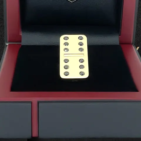 Domino 18K gold with 12 brilliant cut black diamonds Unique for sale For Super Rich