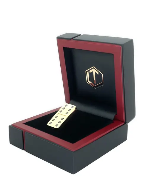 Domino 18K gold with 12 brilliant cut black diamonds ultra luxury for sale For Super Rich